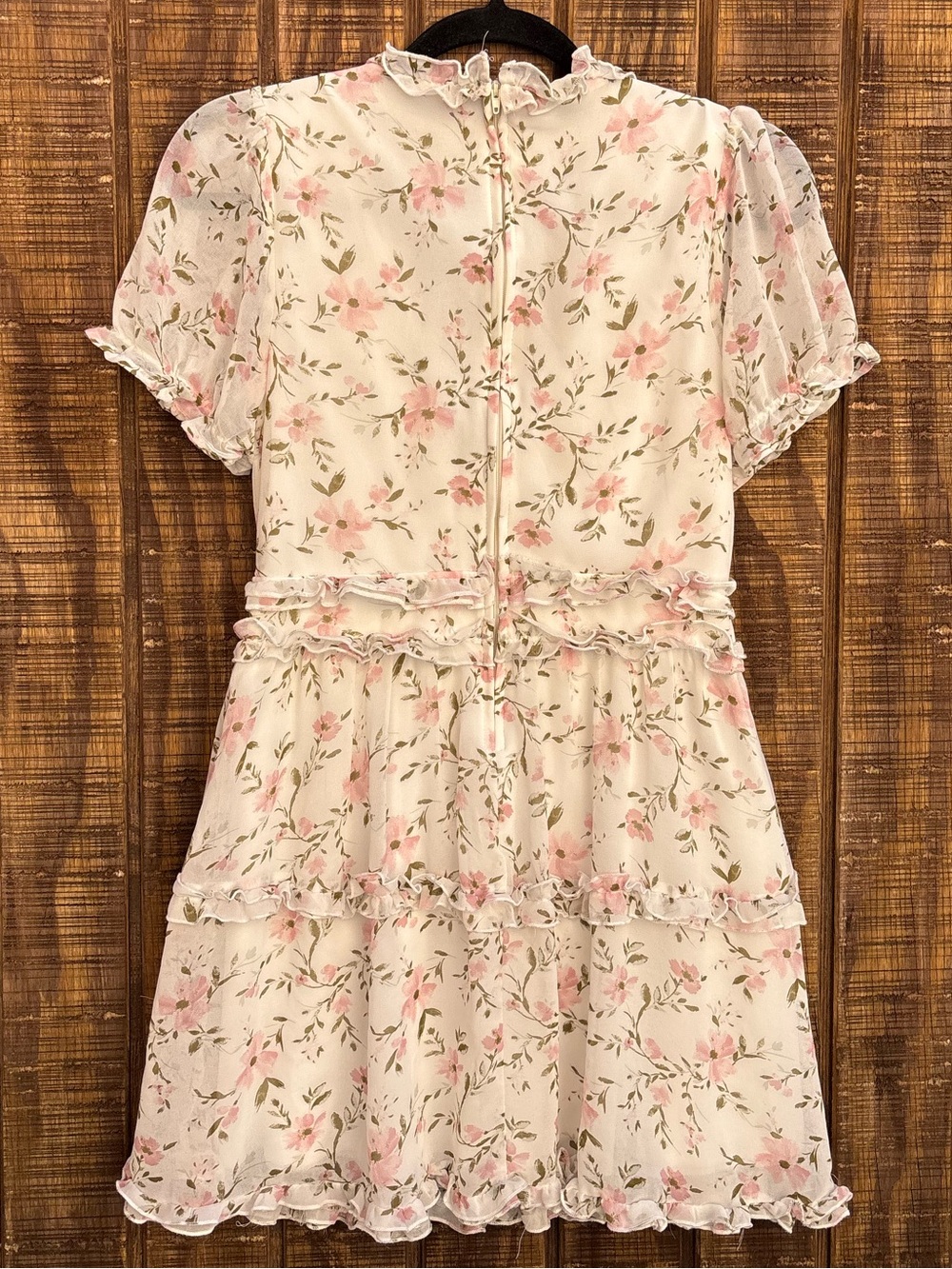 White Floral Ruffle Dress - Picture 8 of 12
